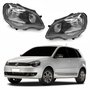 Par Farol Principal Vw Polo 2008 Até 2015 Máscara Negra