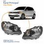 Par Farol Principal Vw Polo 2008 Até 2015 Máscara Negra