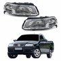Par Farol Principal Vw Saveiro 1999 Até 2005 Foco Simples Máscara Cromada