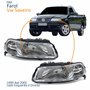 Par Farol Principal Vw Saveiro 1999 Até 2005 Foco Simples Máscara Cromada