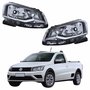 Par Farol Principal Vw Saveiro G7 2018 2019 2020 Foco Simples Friso Cromado