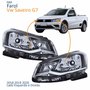 Par Farol Principal Vw Saveiro G7 2018 2019 2020 Foco Simples Friso Cromado