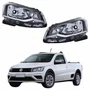 Par Farol Principal Vw Saveiro G7 2018 Até 2020 Foco Simples Friso Cromado