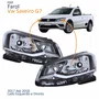 Par Farol Principal Vw Saveiro G7 2018 Até 2020 Foco Simples Friso Cromado
