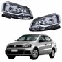 Par Farol Principal Vw Voyage G7 2017 2018 Foco Simples Friso Cromado