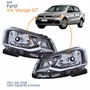 Par Farol Principal Vw Voyage G7 2017 2018 Foco Simples Friso Cromado