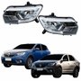 Par Farol Renault Logan Sandero 2020 2021 2022 Com Led 3 Riscos