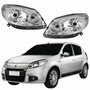 Par Farol Principal Renault Sandero 2012 2013 2014 Máscara Cromada