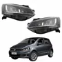 Par Farol Vw Fox 2015 Até 2019 ORIGINAL Máscara Negra Friso Cromado