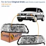 Par Farol VW Gol G3 1999 Até 2005 Foco Duplo Máscara Cromada ARTEB