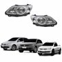 Par Farol Vw Gol Voyage G5 2008 Até 2012 Saveiro G5 2008 Até 2013 Máscara Cromada Defletor Malha