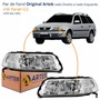 Par Farol VW Parati G3 1999 Até 2005 Foco Duplo Máscara Cromada ARTEB