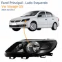 Farol Vw Voyage G5 2009 Até 2013 Máscara Negra Lado Esquerdo Motorista