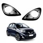 Par Grade Parachoque Nissan March 2015 até 2020 Preto Com Furo Moldura Cromada