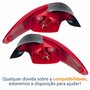 Par Lanterna Traseira Peugeot 207 Hatch 2008 Até 2016 Bicolor Grade Cromada