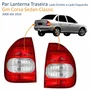 Par Lanterna Traseira Gm Corsa Sedan Classic 2000 Até 2010 Bicolor Cristal