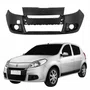 Parachoque Dianteiro Renault Sandero 2012 Até 2014 Preto Liso com Furo para Milha
