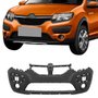 Parachoque Renault Sandero Stepway 2015 2016 2017 2018 2019 Dianteiro Preto Liso e inferior Texturizado com Furo de Milha