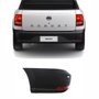 Ponteira do Parachoque Vw Saveiro Robust G7 2017 Até 2022 Traseiro Lado Esquerdo Preto Texturizado com Refletor com Furo para Sensor