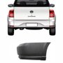 Ponteira do Parachoque Vw Saveiro Robust G7 G8 2017 Até 2022 Traseiro Lado Direito Preto Texturizado sem Furo para Sensor