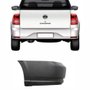 Ponteira do Parachoque Vw Saveiro Robust G7 G8 2017 Até 2022 Traseiro Lado Esquerdo Preto Texturizado sem Furo para Sensor