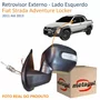 Retrovisor Fiat Strada Adventure Locker 2011 Até 2013 Com Controle Com Pisca METAGAL Lado Esquerdo Motorista