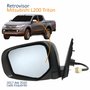 Retrovisor Mitsubishi L200 Triton 2017 2018 2019 2020 Elétrico Com Pisca Capa Cromada Retrátil Lado Esquerdo Motorista