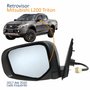 Retrovisor Mitsubishi L200 Triton 2017 2018 2019 2020 Elétrico Com Pisca Capa Preta Retrátil Lado Esquerdo Motorista