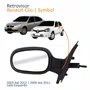 Retrovisor Renault Clio 2003 Até 2012 Symbol 2009 Até 2012 Com Controle Capa Texturizada Lado Esquerdo Motorista