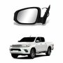 Retrovisor Toyota Hilux Srv 2016 Até 2023 Elétrico Com Pisca Cristal Power Fold Cromada Luz De Cortesia Lado Esquerdo Motorista